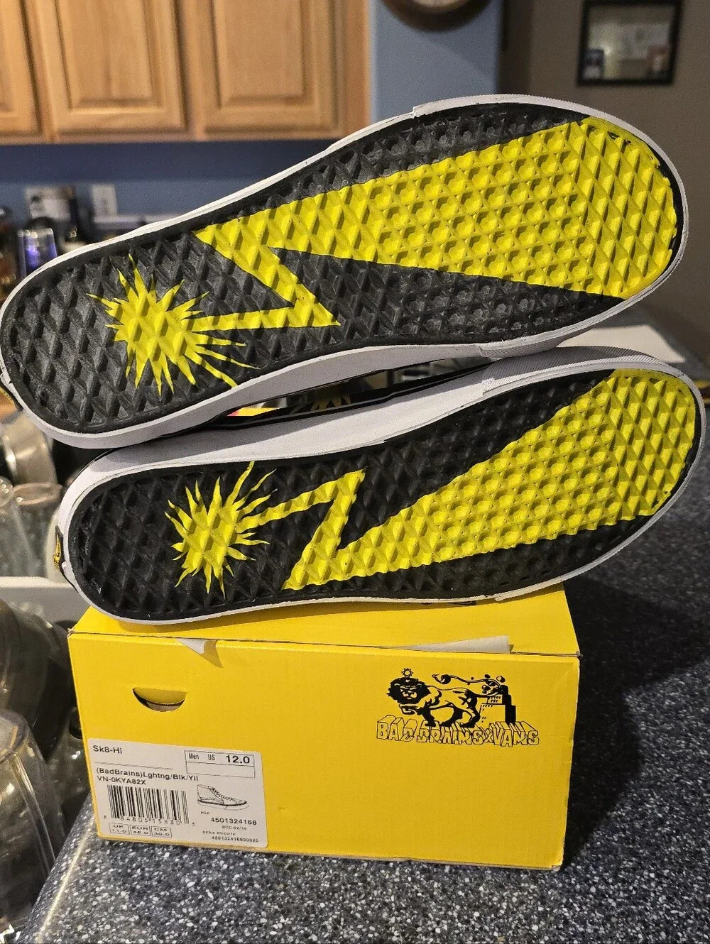 Bad Brains x Vans Black & Yellow High-Top Skate Shoes
